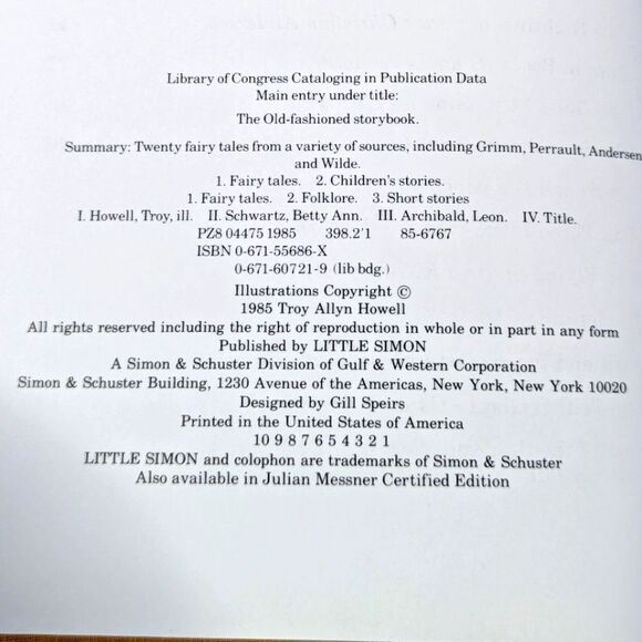 The Old Fashioned Storybook Cloth Bound Gold Edge Fairytale Volume 1985 - Picture 8 of 15